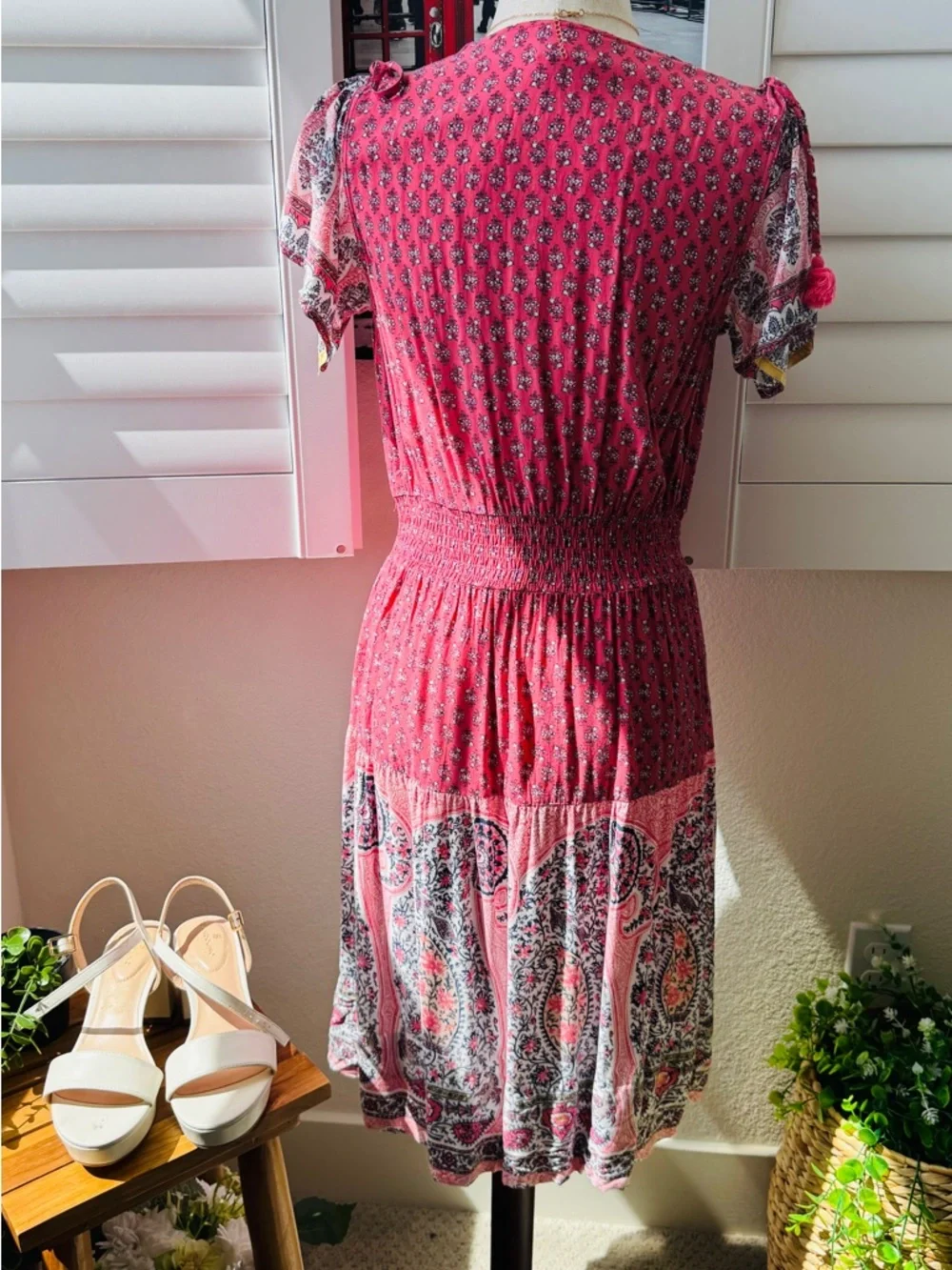 Liz Claiborne Pink Paisley Midi Dress